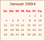 Ereignisse Januar 2004