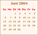 Kalender Juni 2004