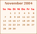 Kalender November 2004