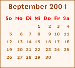 Kalender September 2004