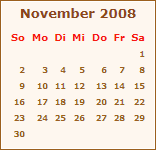 Kalender November 2009