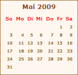 Kalender Mai 2009