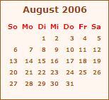Kalender August 2006