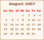 Kalender August 2007