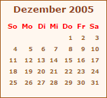 Kalender Dezember 2005