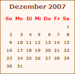 Kalender Dezember 2007