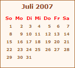 Kalender Juli 2007