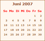 Kalender Juni 2007