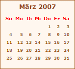 Kalender März 2007