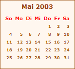 Ereignisse Mai 2003