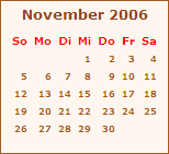Kalender November 2006