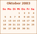 Ereignisse Oktober 2003