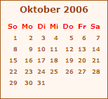 Kalender Oktober 2006