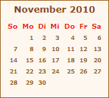 Kalender November 2010