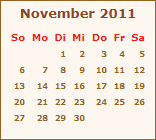 Kalender November 2011
