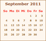 Kalender September 2011