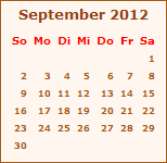 Kalender September 2012