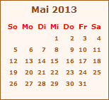 Kalender Mai 2013