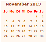 Kalender November 2013