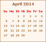 Kalender April 2014