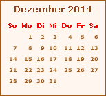 Kalender Dezember 2014