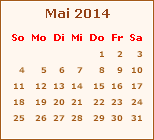 Kalender Mai 2014