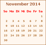 Kalender November 2014