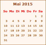Kalender Mai 2015