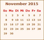Kalender November 2015