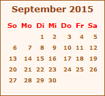 Kalender September 2015