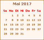 Kalender Mai 2017