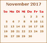 Kalender November 2017