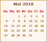 Kalender Mai 2018