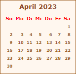 Kalender April 2023