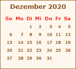 Kalender Dezember 2020