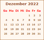 Kalender Dezember 2022