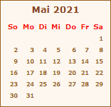 Kalender Mai 2021