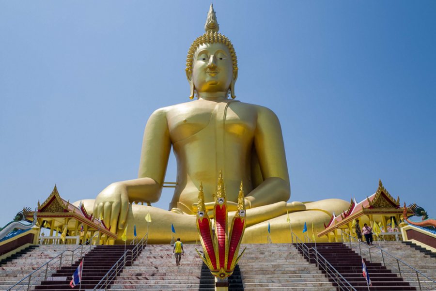 Der Buddha gehört zu Geschichte Laos