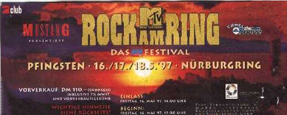 Rock am Ring 1997 Ticket