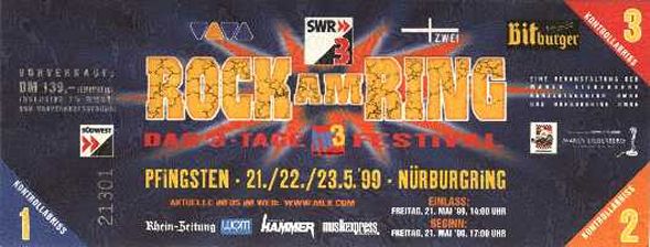 Rock am Ring 1999 Ticket