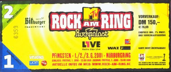 Rock am Ring 2001 Ticket